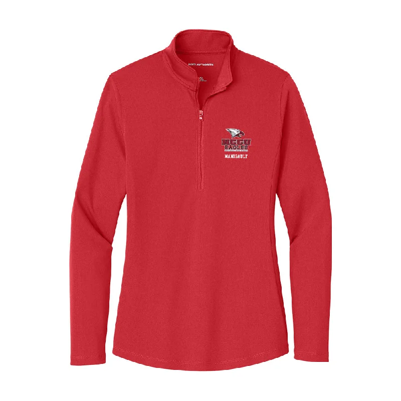 NCCU - NCAA Women's Cross Country : Tracey Manigault - Women's Lightweight Quarter Zip Jacket Faux Fur Fabric Real Fur Fabric Shearling Fabric NCCU - NCAA Women's Cross Country : Tracey Manigault - Women's Lightweight Quarter Zip Jacket Faux Fur Fabric Real Fur Fabric Shearling Fabric