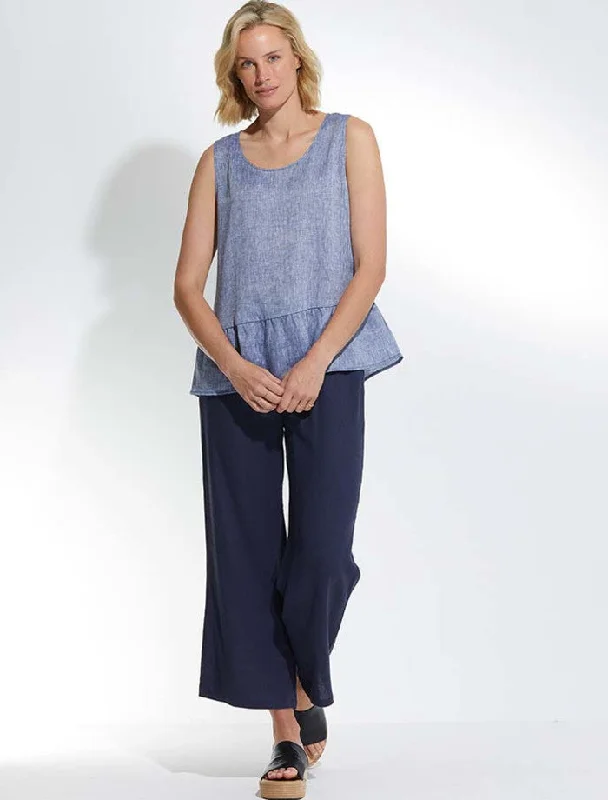 MARCO POLO S/L PEPLUM TANK DENIM - SIZES 8 & 10 layering tank top