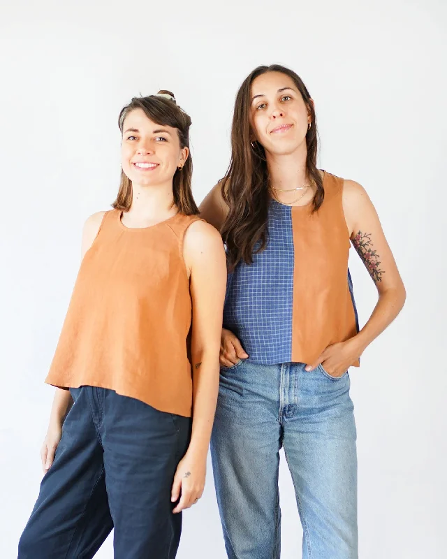 PDF Pattern - Peplum Split Tank | Matchy Matchy Sewing Club graphic tank top