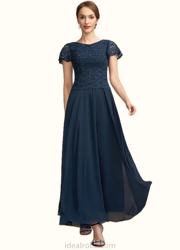 India A-Line Scoop Neck Ankle-Length Chiffon Lace Mother of the Bride Dress With Sequins STK126P0014701 India A-Line Scoop Neck Ankle-Length Chiffon Lace Mother of the Bride Dress With Sequins STK126P0014701