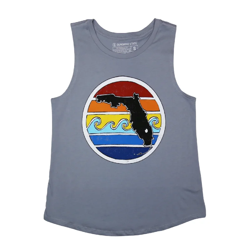 FL SUNSET MUSCLE TANK - GREY mint tank top