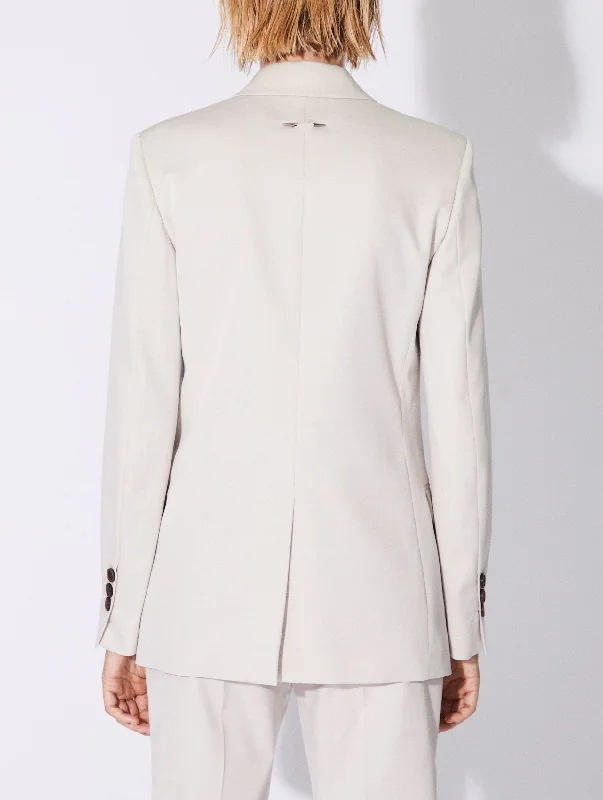 Cream stretch gabardine suit jacket