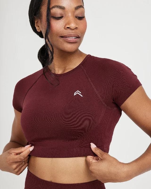 Effortless Seamless Short Sleeve Crop Top | Rosewood