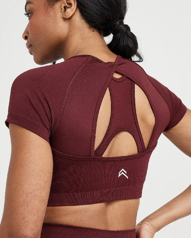 Effortless Seamless Short Sleeve Crop Top | Rosewood