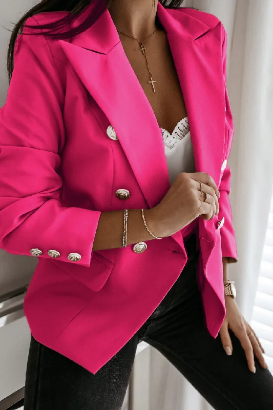 Haddie Fuchsia Button Detail Blazer