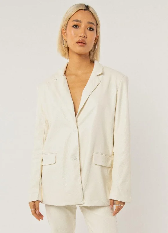 In The Mix Blazer - Ivory Snakeskin