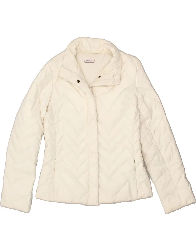 MAX&CO. Womens Padded Jacket UK 10 Small Off White Polyamide