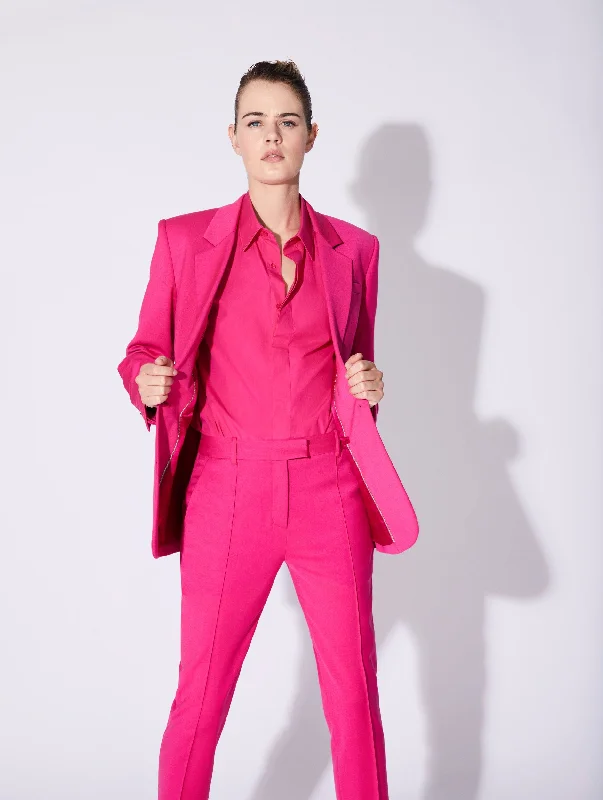 Pink stretch gabardine suit jacket