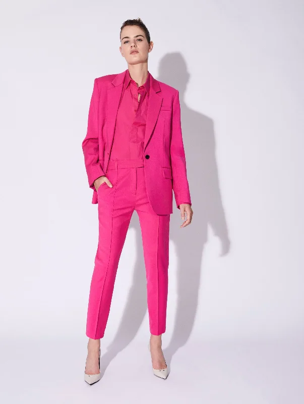 Pink stretch gabardine suit jacket