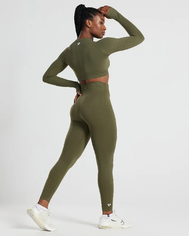 Power Seamless Leggings | Khaki