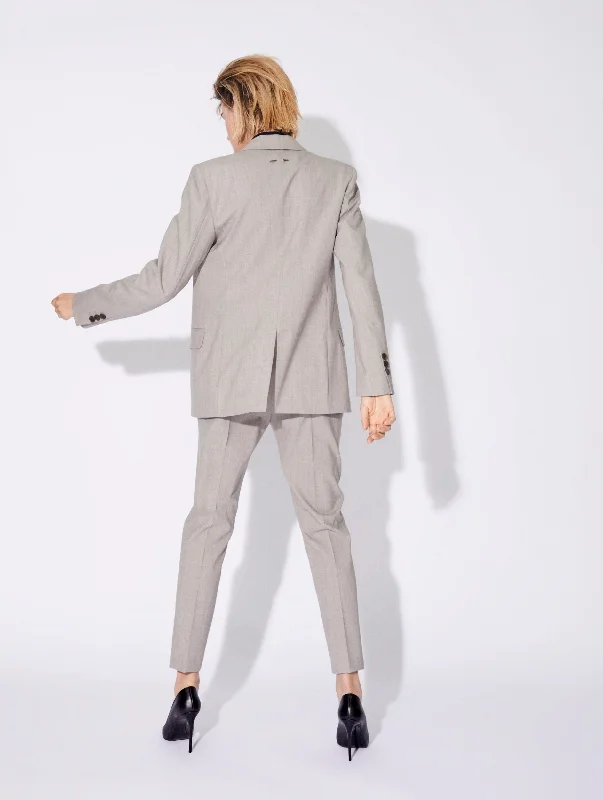 Taupe grey alpaca suit jacket