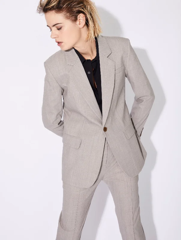 Taupe grey alpaca suit jacket