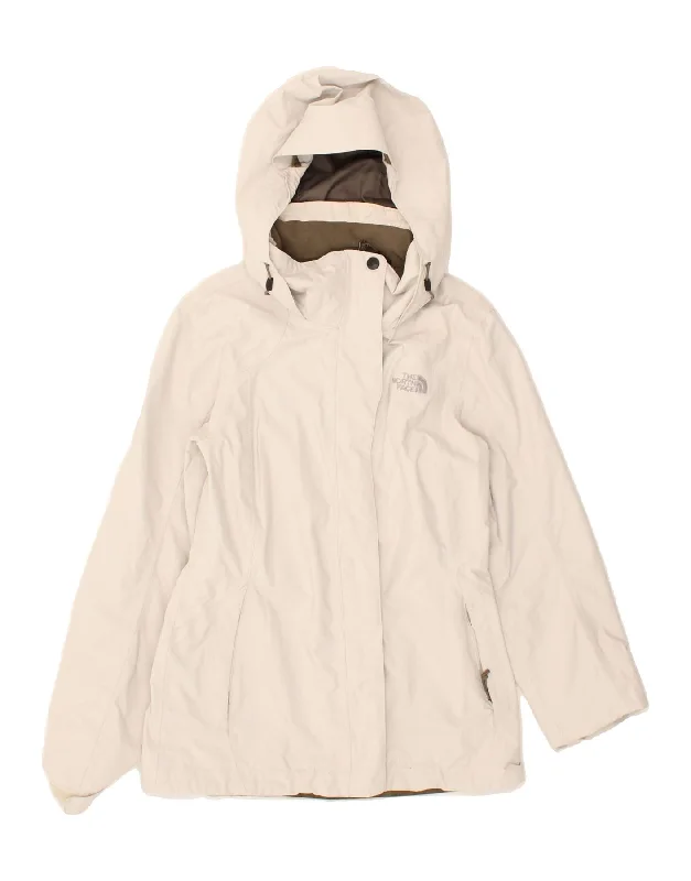 THE NORTH FACE Womens Hooded Rain Jacket UK 6 XS Beige Nylon