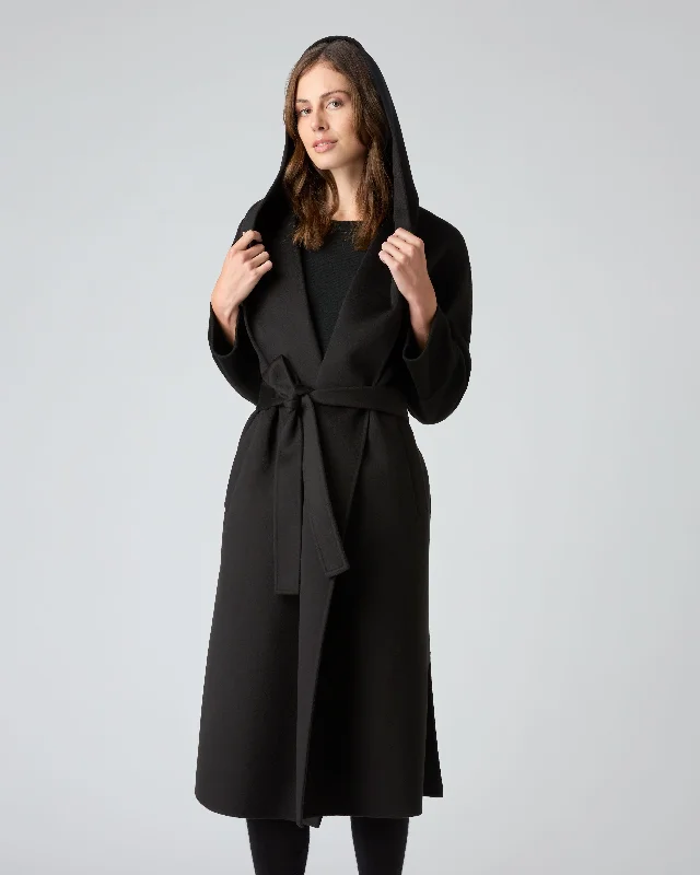 Women's Cashmere Robe Coat Black