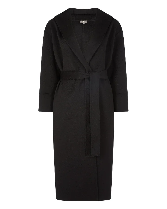 Women's Cashmere Robe Coat Black