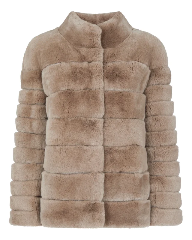 Women's Zoe Fur Jacket Taupe Brown