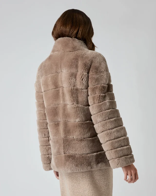 Women's Zoe Fur Jacket Taupe Brown