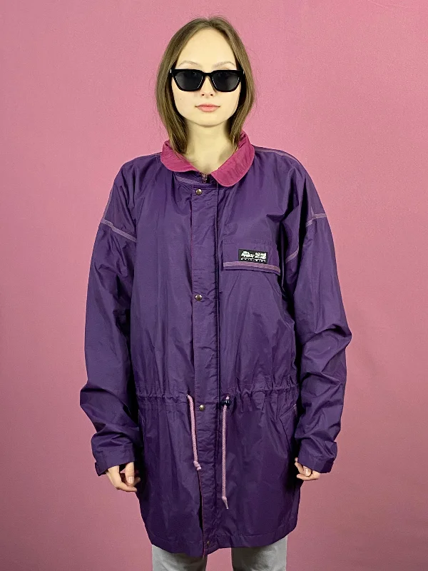 90s Aqua Guard Vintage Women's Raincoat - L Purple Nylon