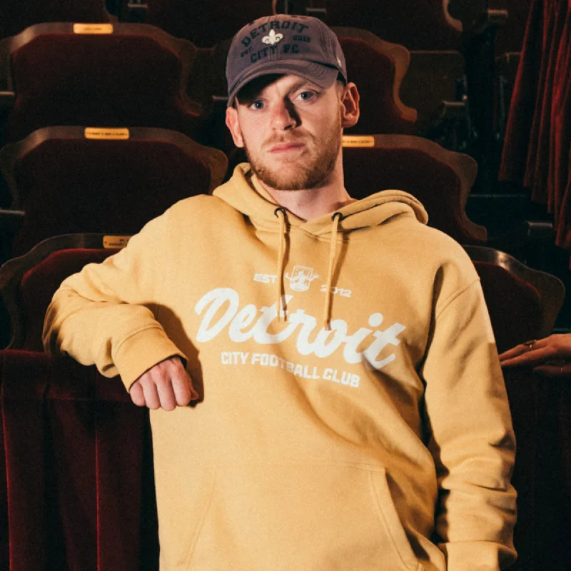 DCFC Detroit Cursive Hoodie- Golden