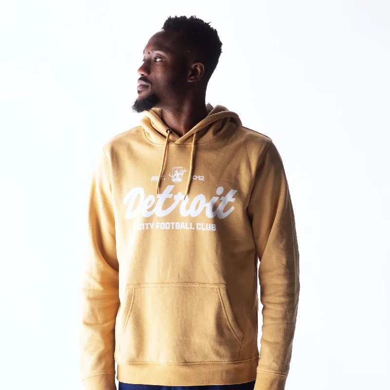 DCFC Detroit Cursive Hoodie- Golden