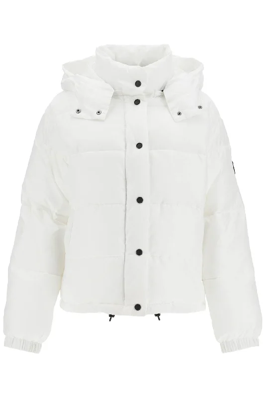 ""down jacket with logo patch 103821 A1ZR BIANCO BRILL.