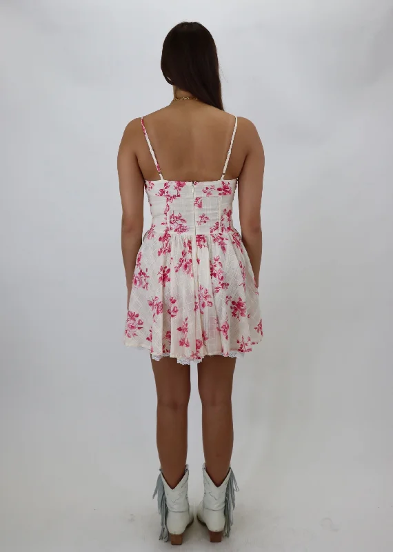 Getting There Dress ★ Red & Ivory Floral