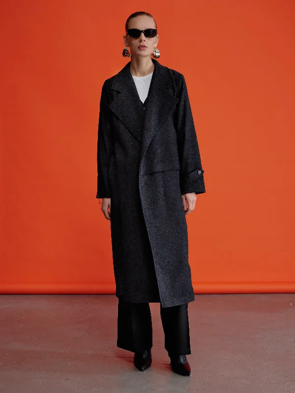 Isha Wool Coat In Dark Grey