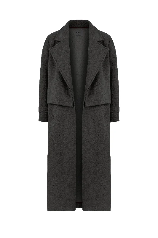 Isha Wool Coat In Dark Grey