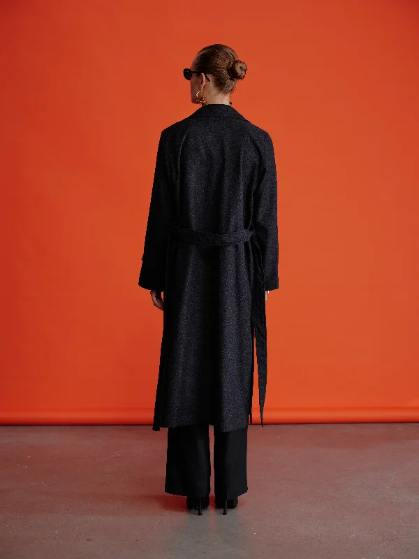 Isha Wool Coat In Dark Grey