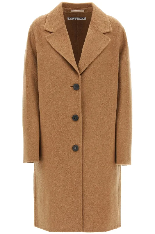 midi wool and alpaca coat A90531 CAMEL BEIGE