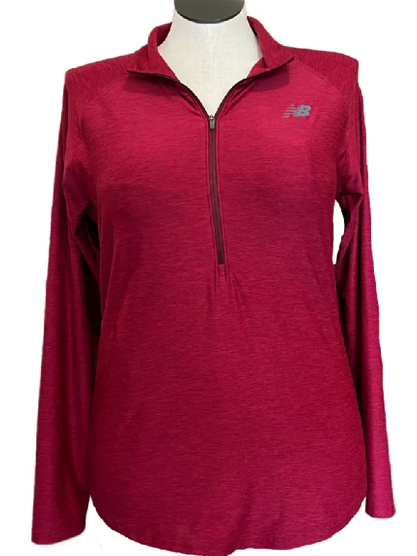 New Balance Red Heather 1/4 Zip Women's Pullover Size L