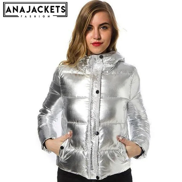 Silver Women Winter Jacket