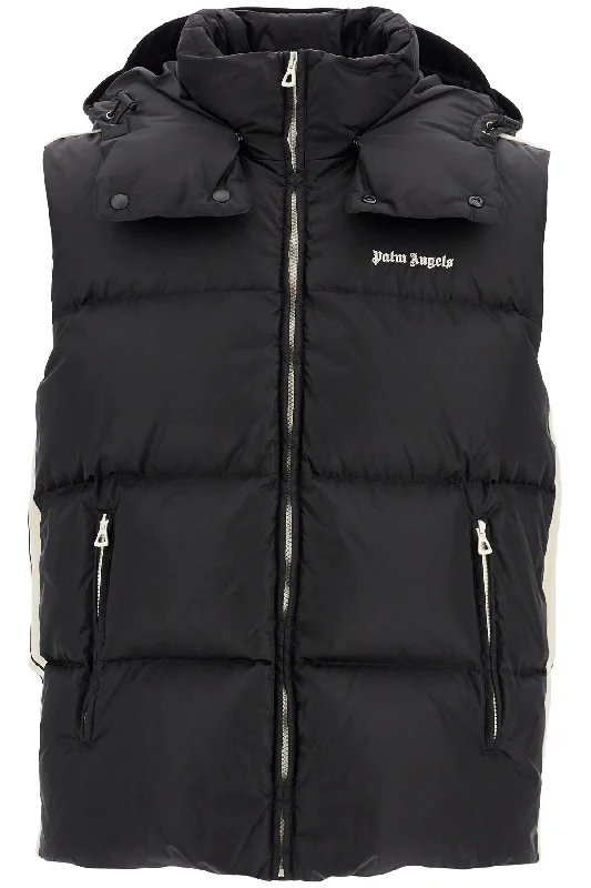 sleeveless down jacket with contrasting PMED029C99FAB001 BLACK OFF WHITE