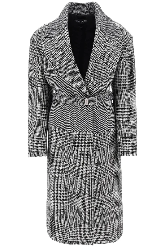 Tom ford cashmere patchwork coat CP1579 FAX1083 BLACK CHALK