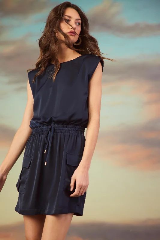 All is Navy Cargo Mini Dress