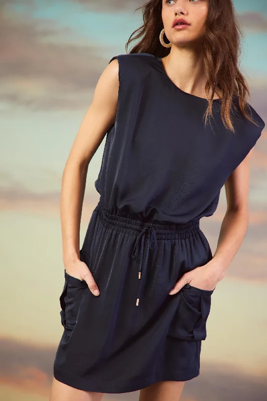 All is Navy Cargo Mini Dress