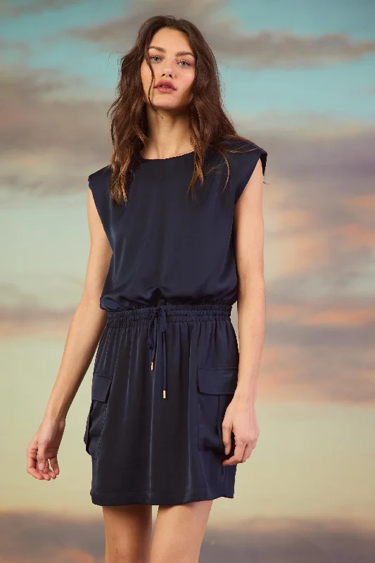 All is Navy Cargo Mini Dress