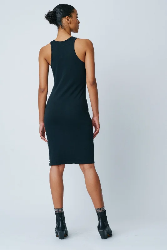 Black Classic Jersey Racerback Tank Dress