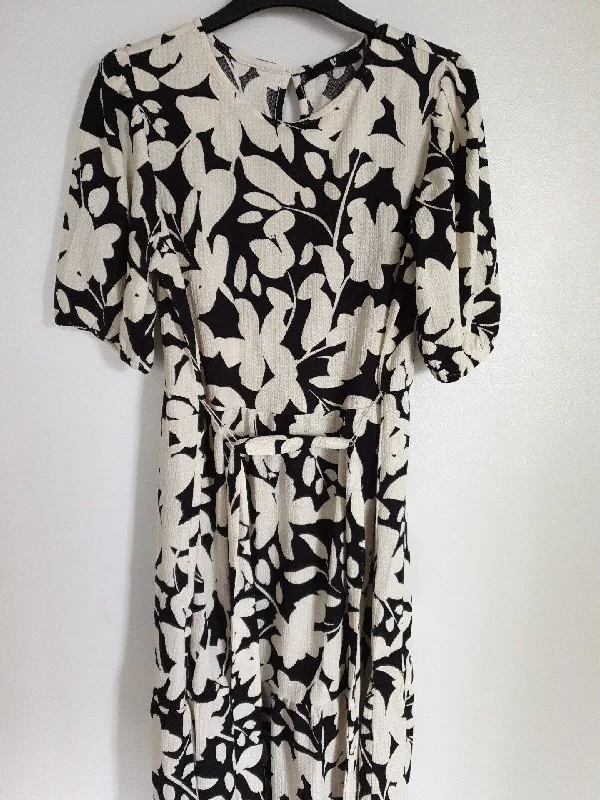 Mono Print Midi Dress Black/White UK 10 **** SW10