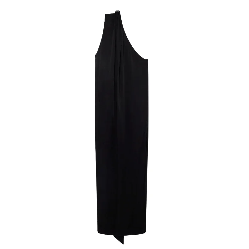 One-Shoulder Scarf Maxi Dress