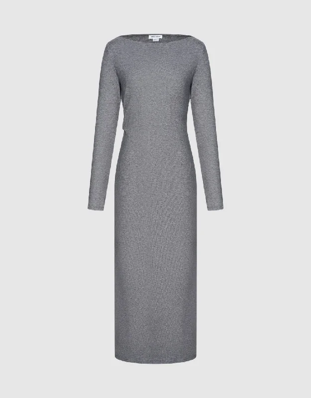 Boat Neck Straight Dress