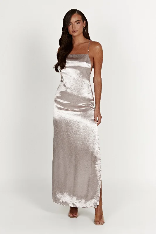 Whitney Wetlook Maxi Dress - Bronze