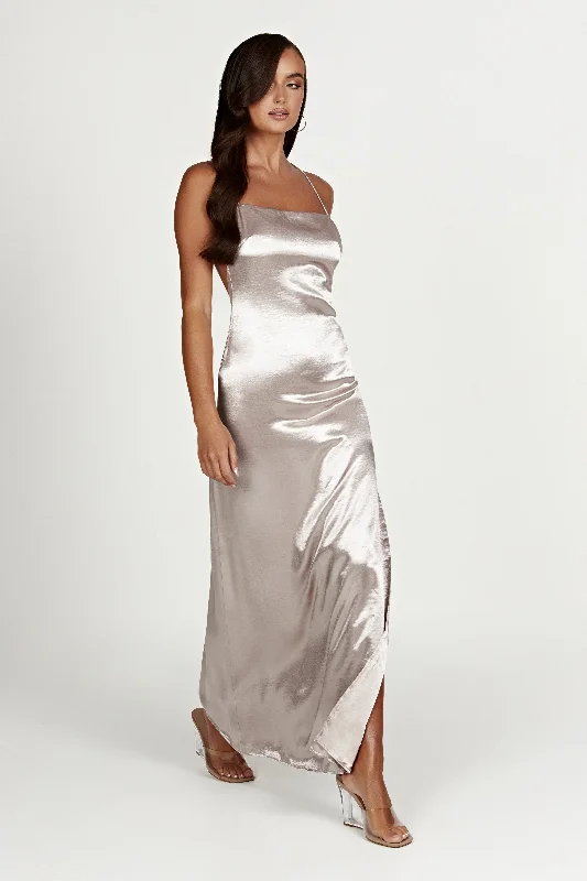 Whitney Wetlook Maxi Dress - Bronze