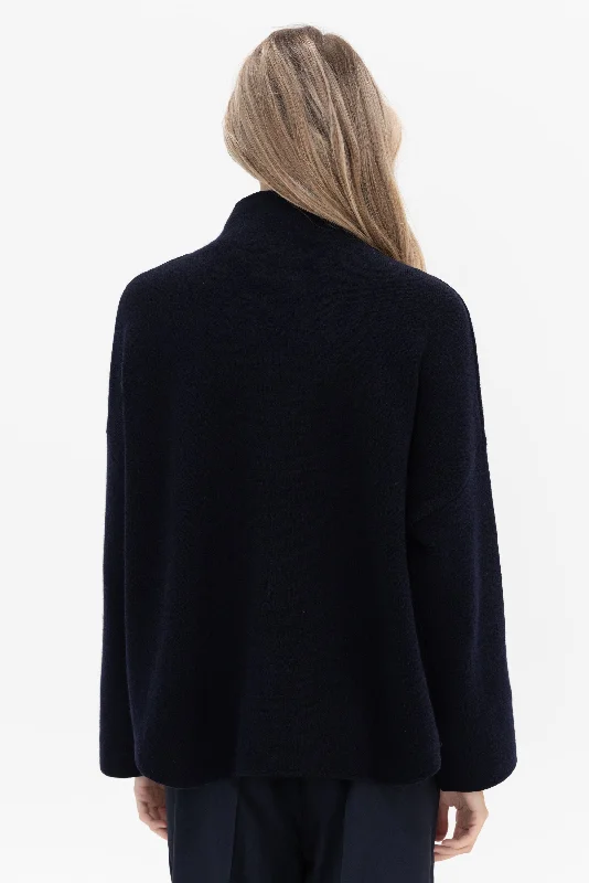 Mock Neck Sweater, Deep Night