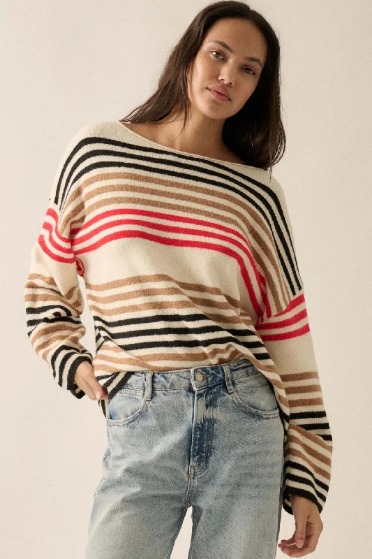 Along These Lines Multicolor Striped Knit Sweater