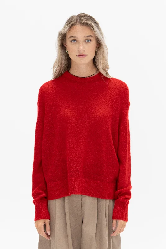 Softest Tissue Weight Sweater, Red