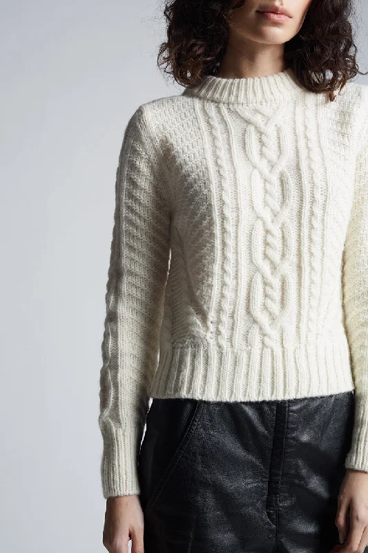 Carly Cable Knit Ivory Sweater