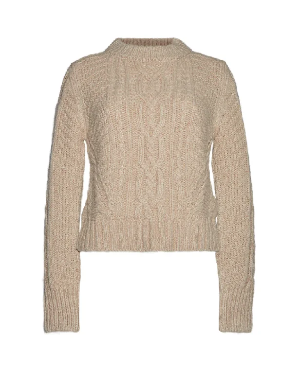 Carly Cable Knit Pale Camel Sweater