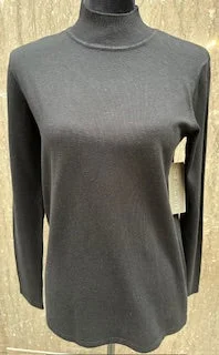 Sweater-Top-Black-Mock Turtle Neck-Womens-M43106km