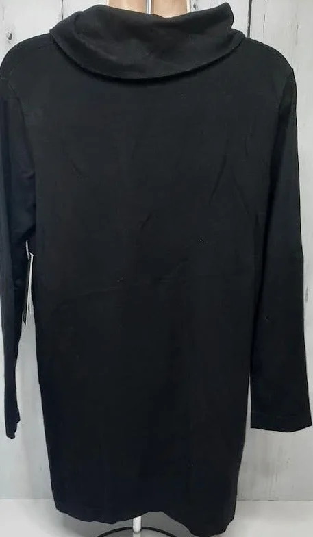 Tunic-Sweater-Black- 2 Pocket-3/4 Sleeve-Women's-M43107km